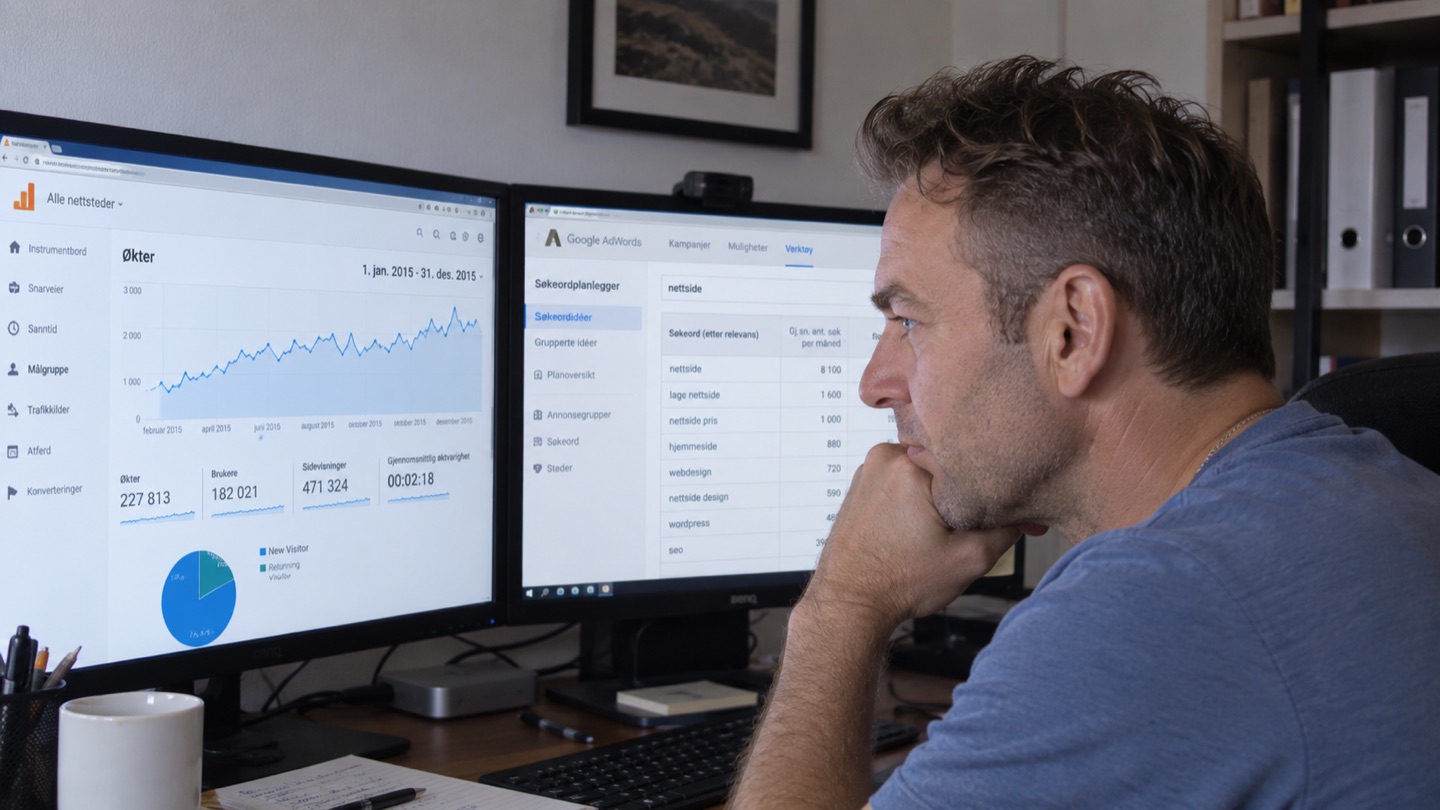 Raymond arbeider med trafikkanalyse og digital markedsføring